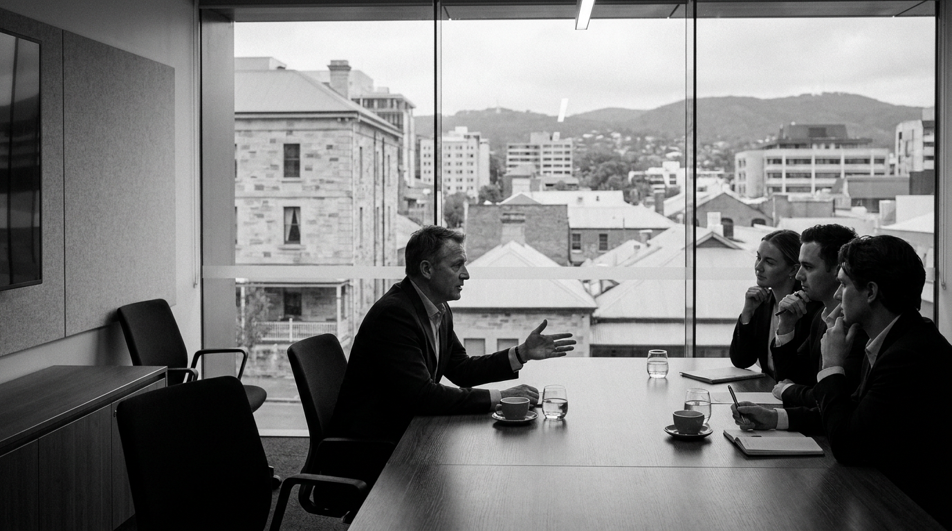 Professional team meeting in modern office